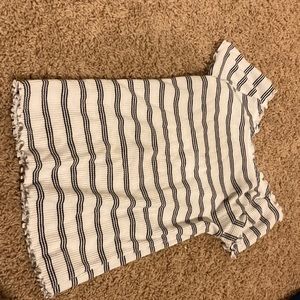 Black and white strip tee